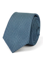 Cravate unie formelle pour homme, avec pochette et motif carré - Turquoise