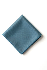 Cravate unie formelle pour homme, avec pochette et motif carré - Turquoise