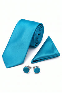 Ensemble de cravate turquoise pour homme