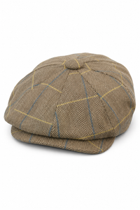 Casquette Peaky Blinders en tweed à carreaux pour homme