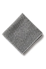 Ensemble cravate et mouchoir en tweed gris pour homme, style classique britannique, laine à chevrons.