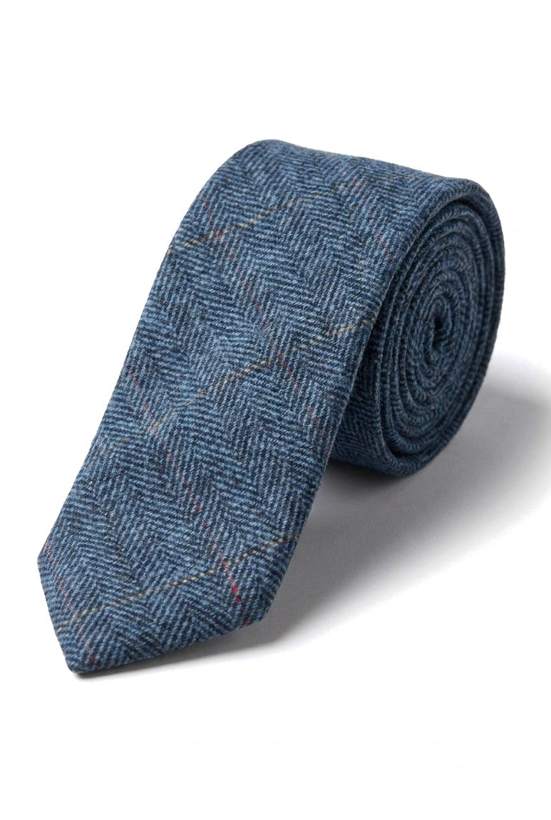 Cravates Marc Darcy pour homme en tweed à chevrons, style classique vintage rétro Deon