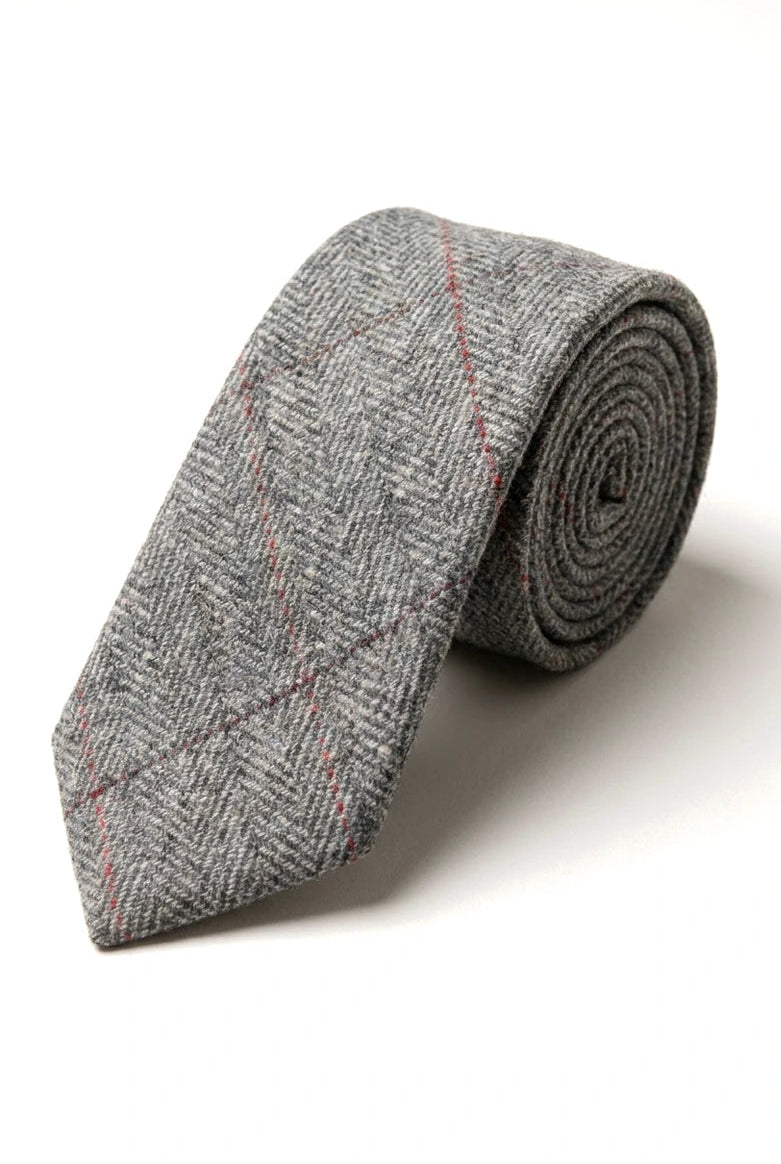 Cravates Marc Darcy pour homme en tweed à chevrons, style classique vintage rétro Deon