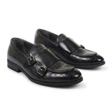 Mocassins à double boucle en cuir végétalien pour hommes