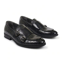 Mocassins à double boucle en cuir végétalien pour hommes
