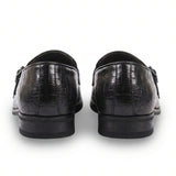 Mocassins à double boucle en cuir végétalien pour hommes