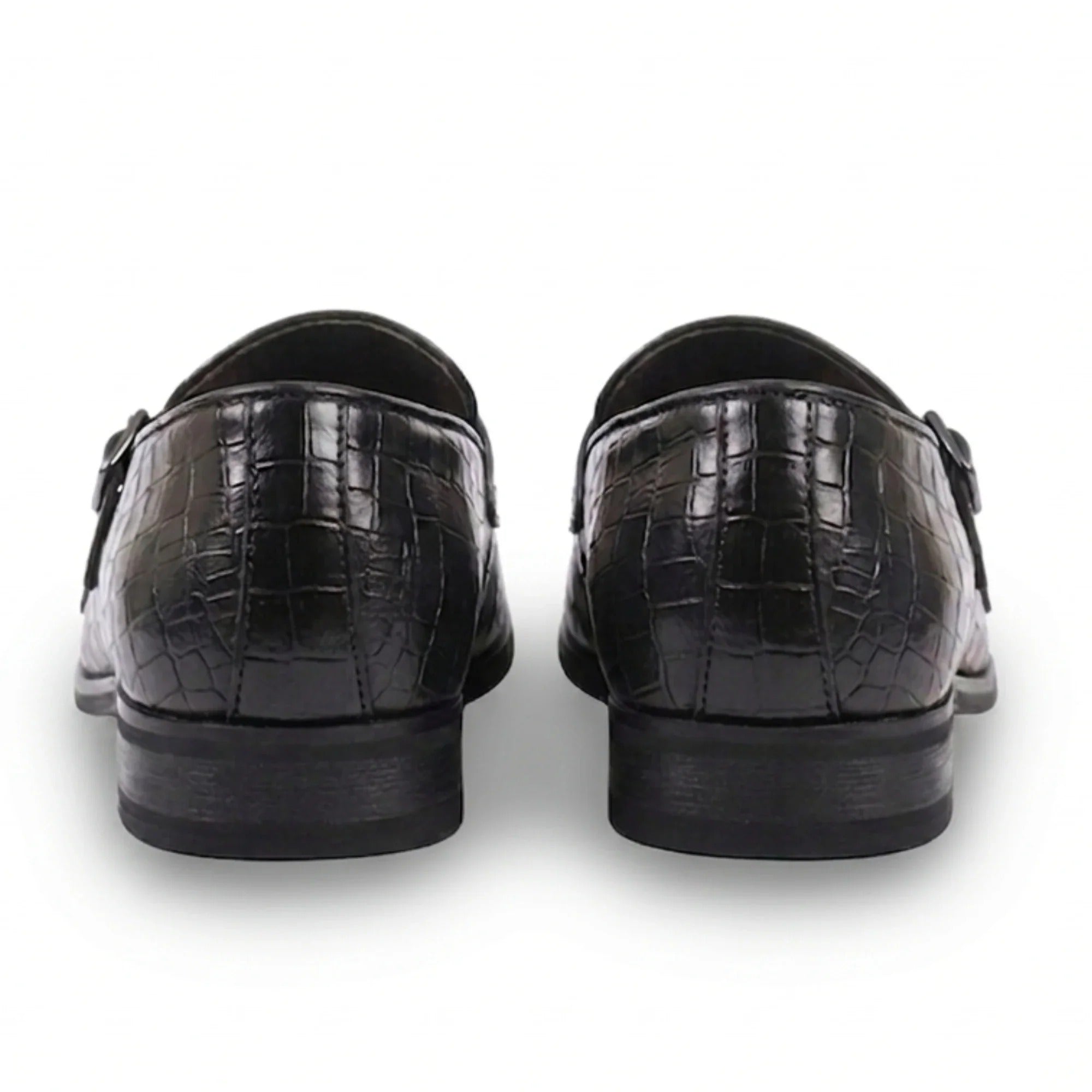 Mocassins à double boucle en cuir végétalien pour hommes