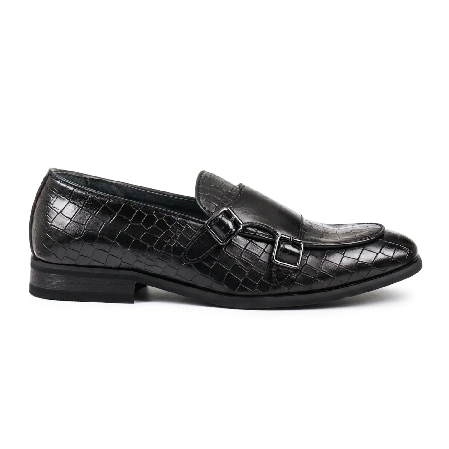 Mocassins à double boucle en cuir végétalien pour hommes