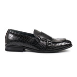 Mocassins à double boucle en cuir végétalien pour hommes