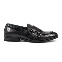 Mocassins à double boucle en cuir végétalien pour hommes