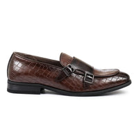 Mocassins à double boucle en cuir végétalien pour hommes