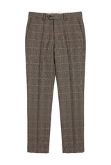 Dx-7 - Pantalon en tweed à chevrons pour homme, marron clair, coupe standard