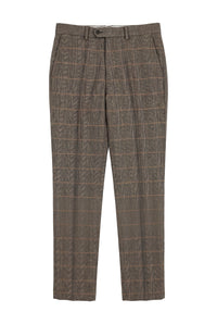 Dx-7 - Pantalon en tweed à chevrons pour homme, marron clair, coupe standard
