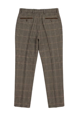 Dx-7 - Pantalon en tweed à chevrons pour homme, marron clair, coupe standard