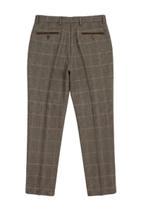 Dx-7 - Pantalon en tweed à chevrons pour homme, marron clair, coupe standard