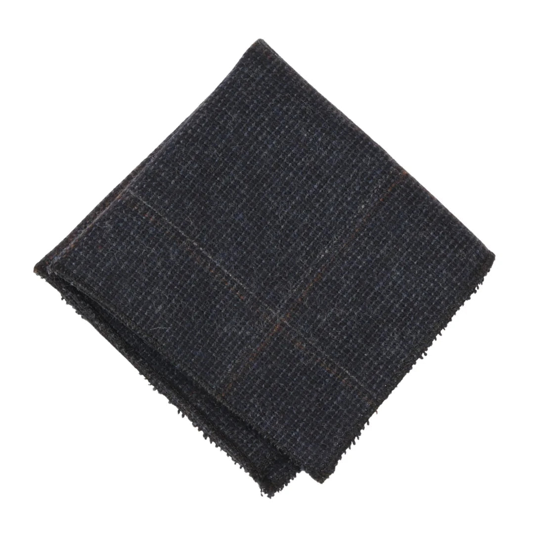 Cravate en tweed à chevrons en laine mélangée pour homme - Bleu marine
