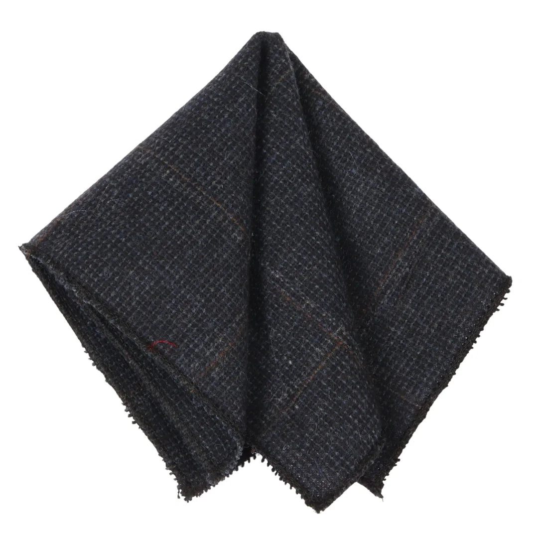 Cravate en tweed à chevrons en laine mélangée pour homme - Bleu marine