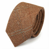 Cravate en tweed à chevrons en laine mélangée pour homme - Chêne