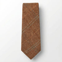 Cravate en tweed à chevrons en laine mélangée pour homme - Chêne