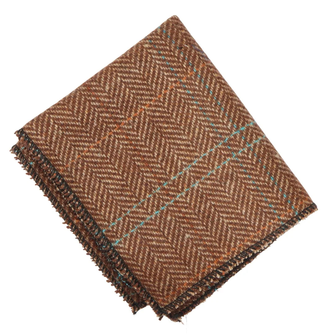 Cravate en tweed à chevrons en laine mélangée pour homme - Chêne