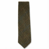 Cravate en tweed à chevrons en laine mélangée pour homme - Olive