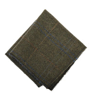 Cravate en tweed à chevrons en laine mélangée pour homme - Olive