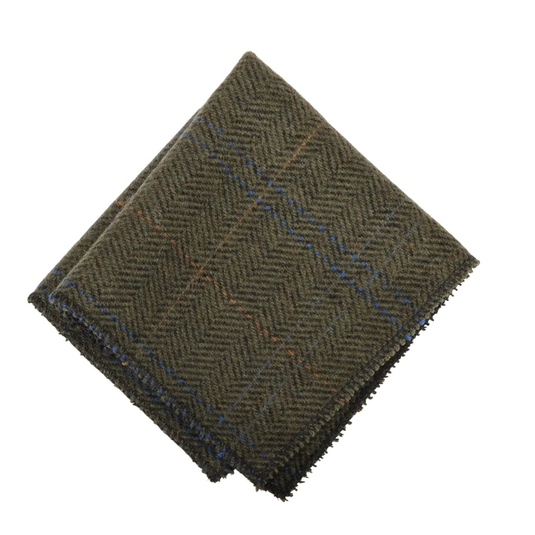 Cravate en tweed à chevrons en laine mélangée pour homme - Olive