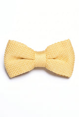 Nœud papillon jaune tricoté pour homme