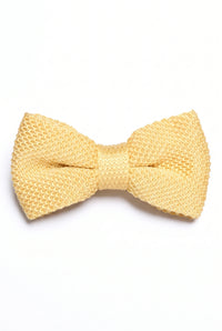 Nœud papillon jaune tricoté pour homme