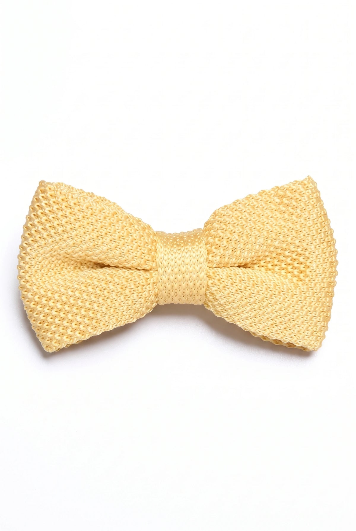Nœud papillon jaune tricoté pour homme