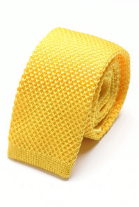 Cravate jaune tricotée pour homme