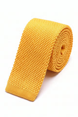 Cravate jaune tricotée pour homme