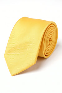 Cravate jaune slim pour homme, 6 cm