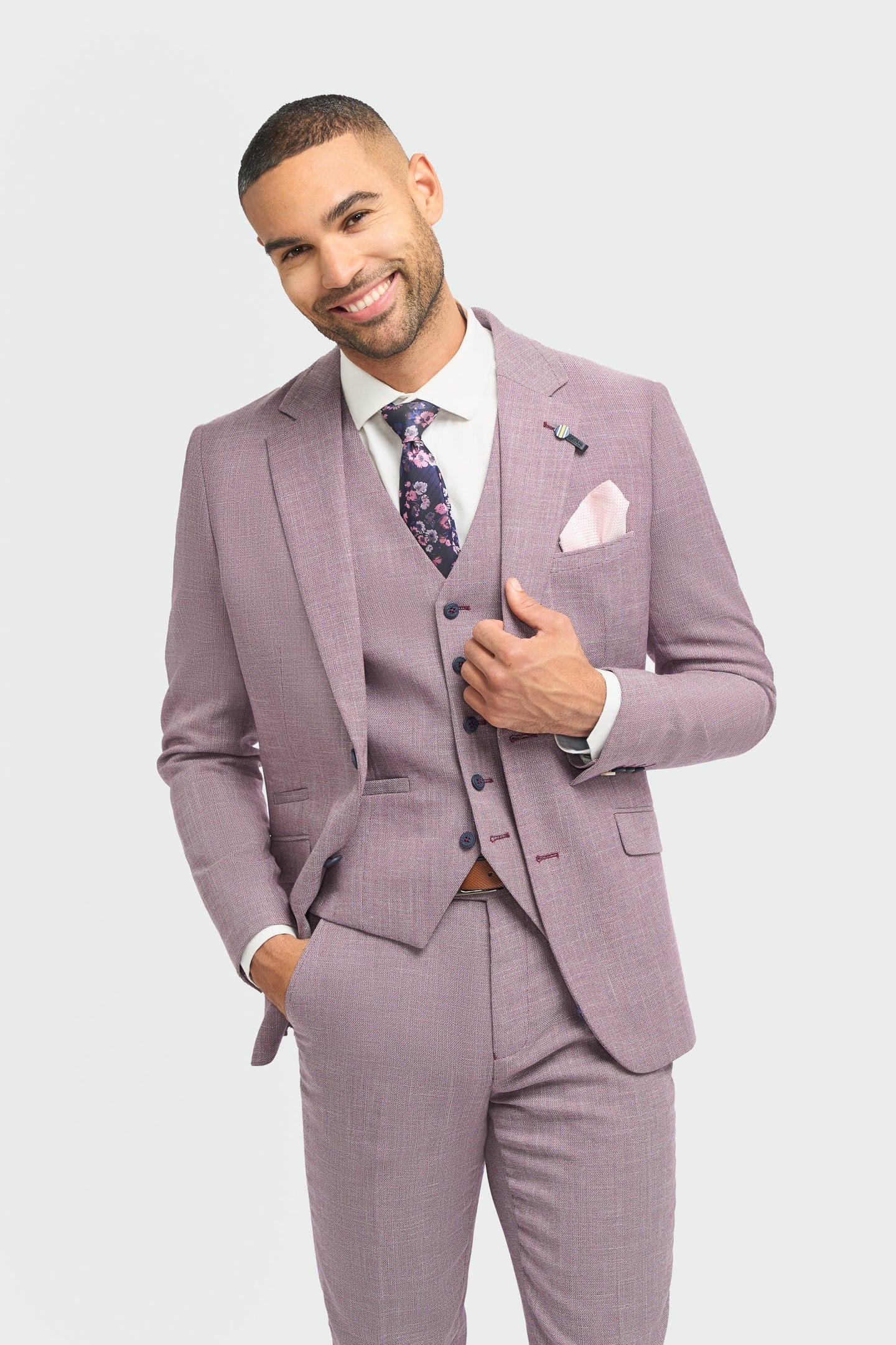 Miami - Blazer d'été rose slim fit pour homme