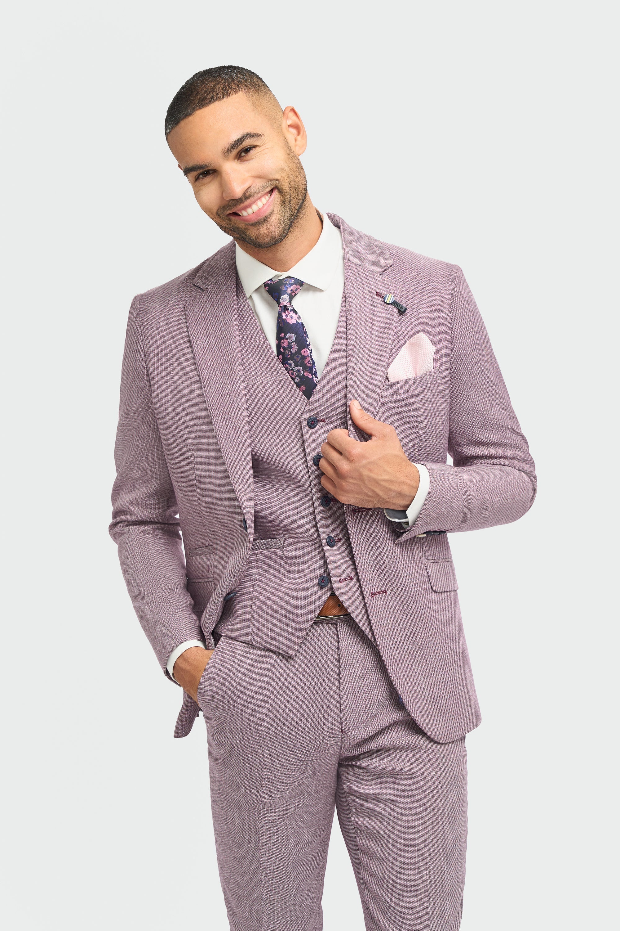 Miami - Blazer d'été rose slim fit pour homme