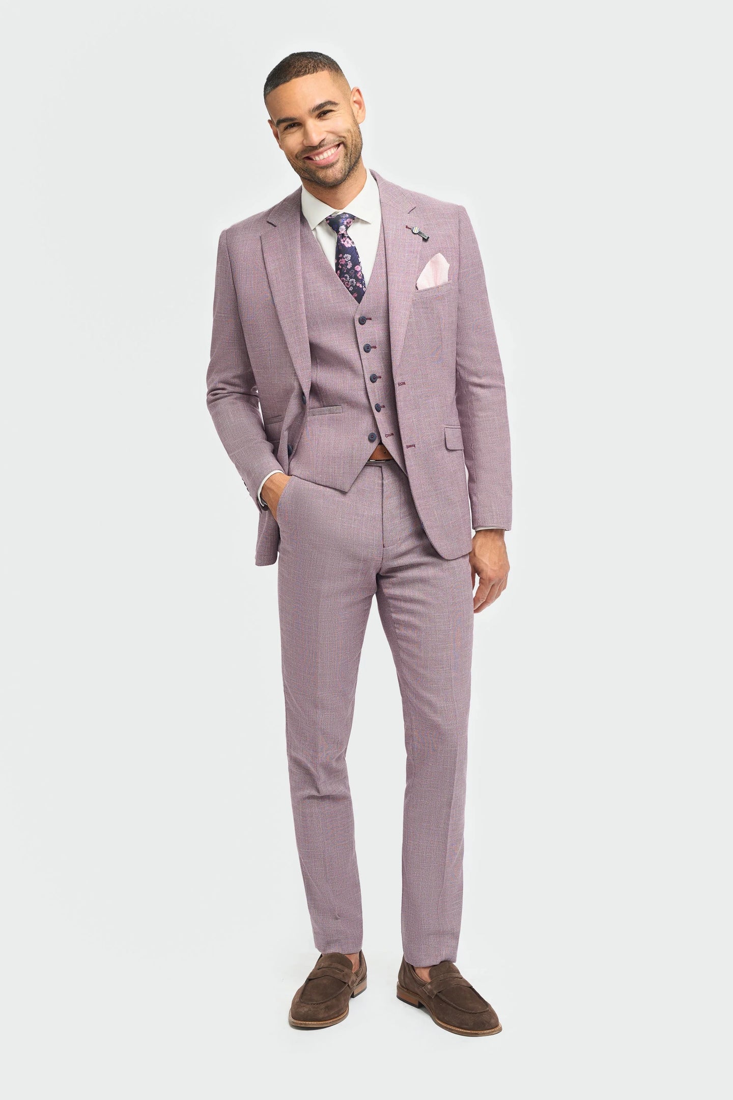 Miami - Blazer d'été rose slim fit pour homme