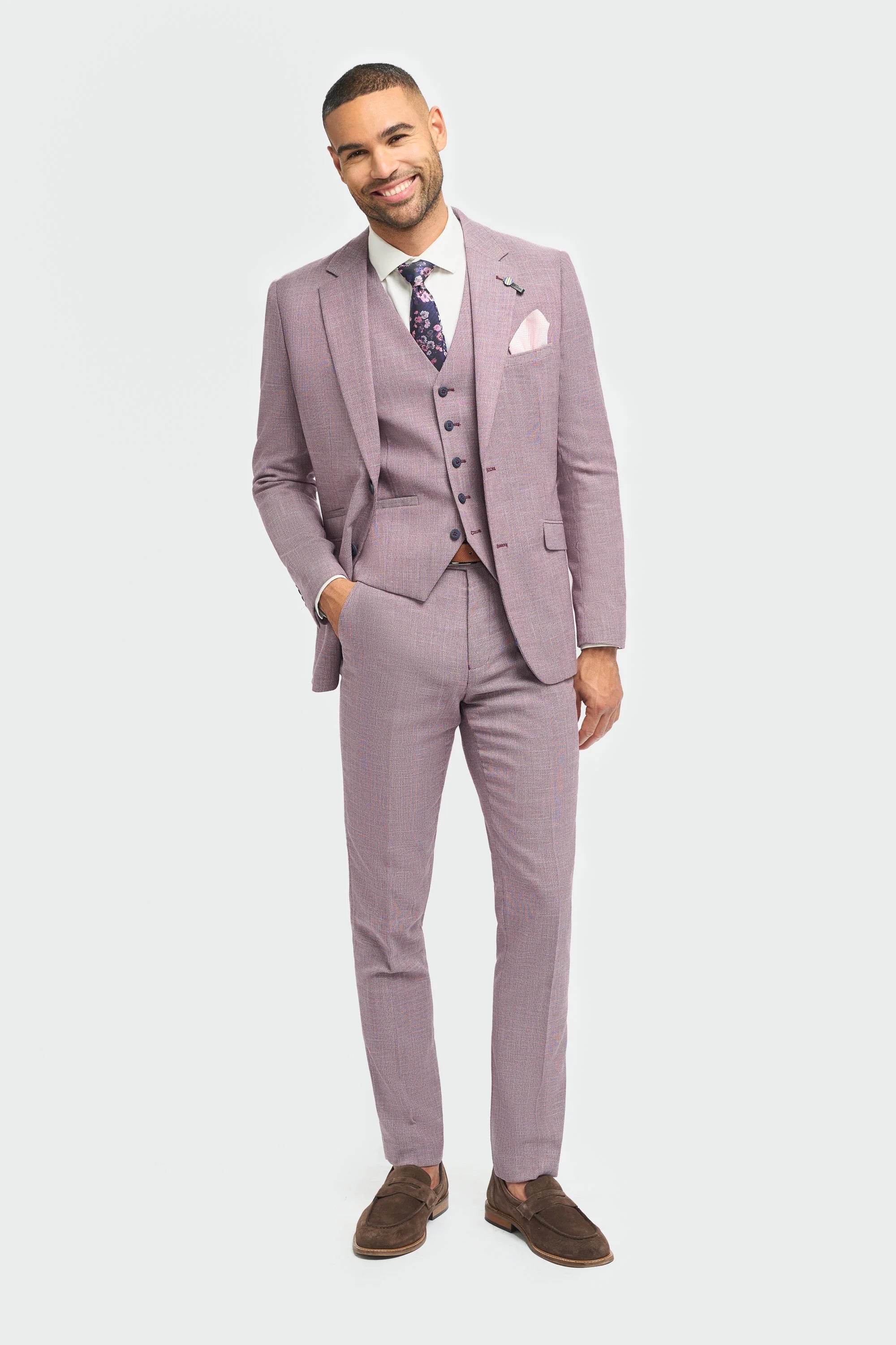 Miami - Blazer d'été rose slim fit pour homme