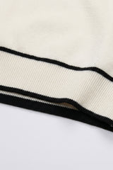 T-shirt homme écru en maille, coupe classique, col rond et finitions contrastées