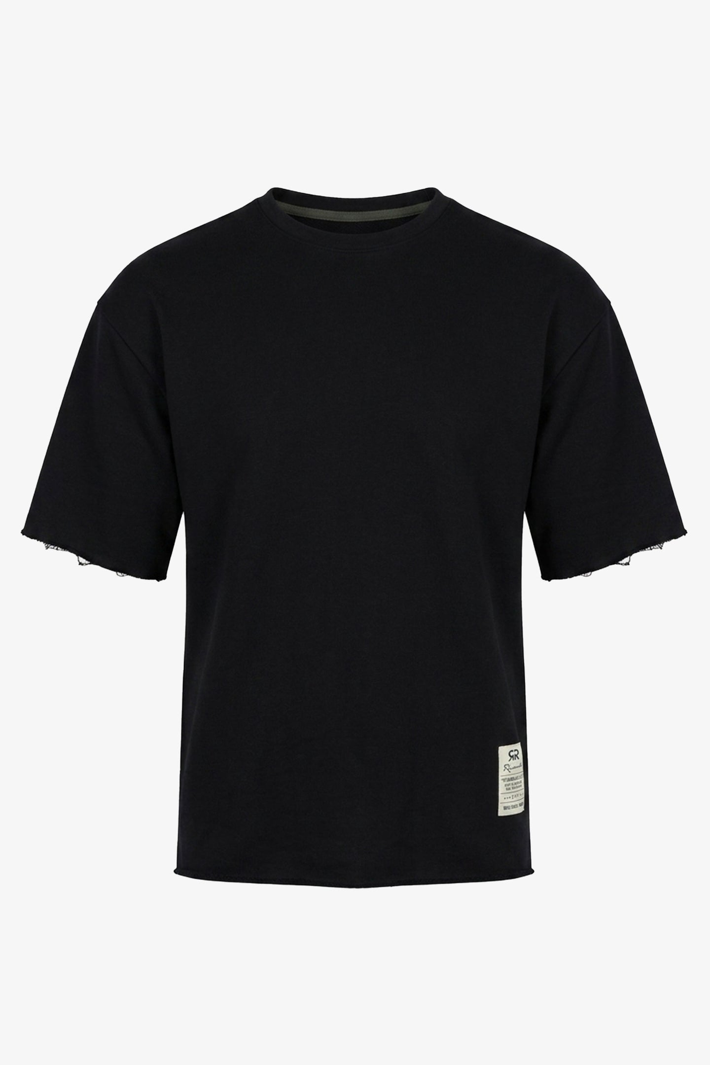 T-shirt homme bleu marine foncé, coupe décontractée, bords francs, col rond, mélange de coton