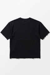 T-shirt homme bleu marine foncé, coupe décontractée, bords francs, col rond, mélange de coton