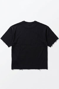 T-shirt homme bleu marine foncé, coupe décontractée, bords francs, col rond, mélange de coton