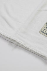 T-shirt blanc pour homme, coupe décontractée, bords francs, mélange de coton, col rond