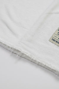 T-shirt blanc pour homme, coupe décontractée, bords francs, mélange de coton, col rond