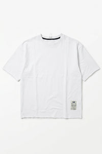 T-shirt blanc pour homme, coupe décontractée, bords francs, mélange de coton, col rond