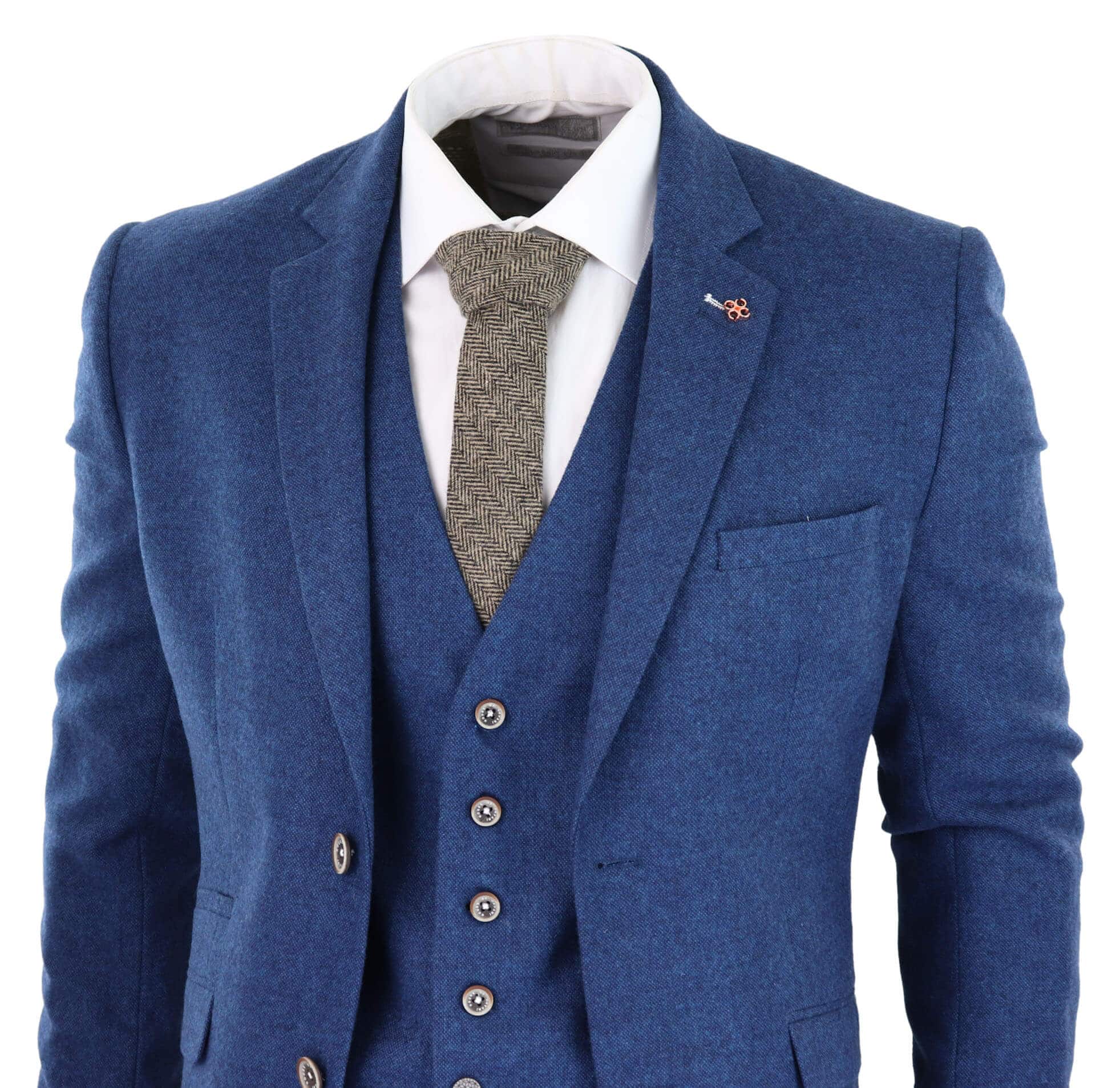 Cavani Orson - Blue Twill 3 Piece Suit