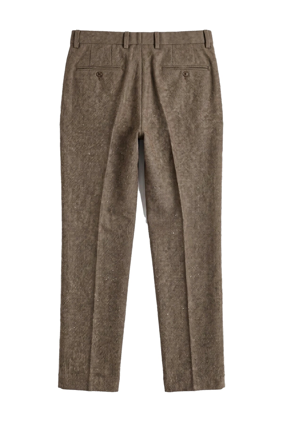 Oscar - Pantalon en tweed marron mélangé laine pour homme