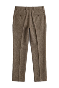 Oscar - Pantalon en tweed marron mélangé laine pour homme