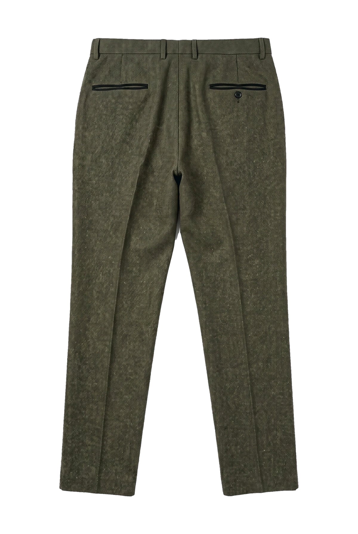Oscar - Pantalon en tweed vert olive mélangé laine pour homme