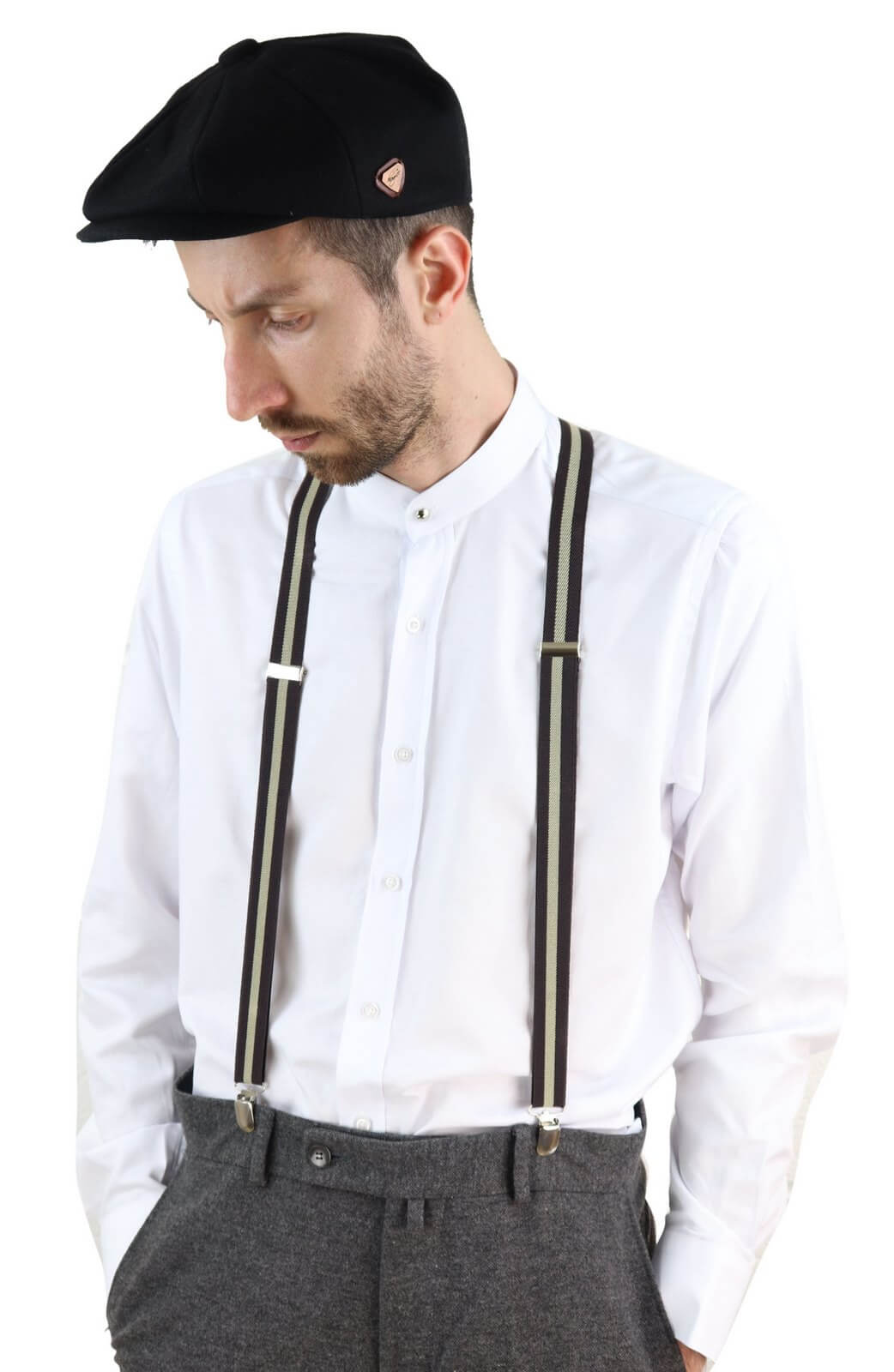 Mens Stripe Classic Trouser Suspenders