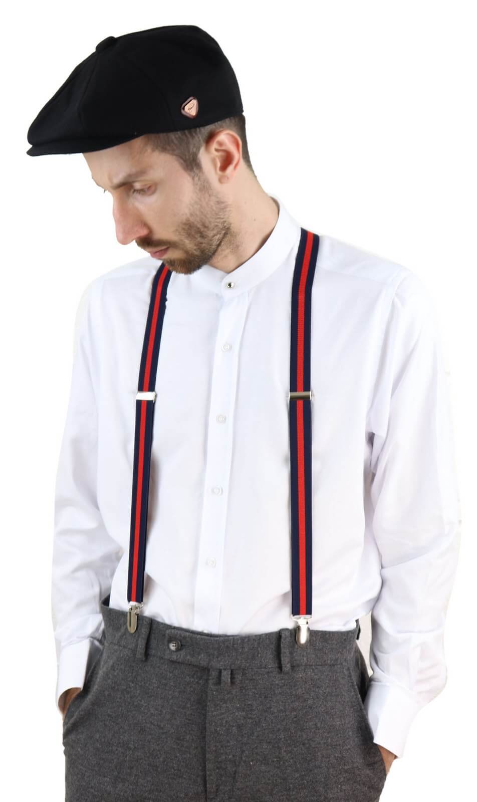 Mens Stripe Classic Trouser Suspenders